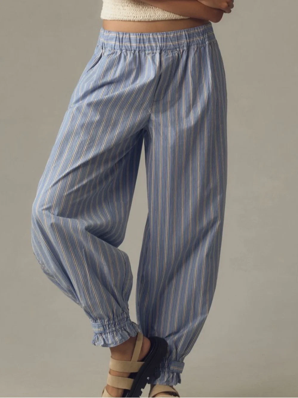 LIKE NEW Sz XS Anthropologie Striped Pajama Pants Lounge Parachute PJ’s Pyjamas